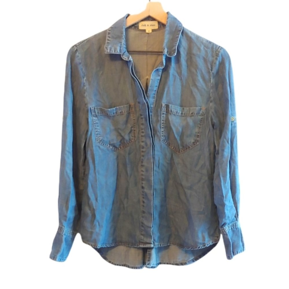 Cloth & Stone Chambray 100% Tencel Shirt Size XS